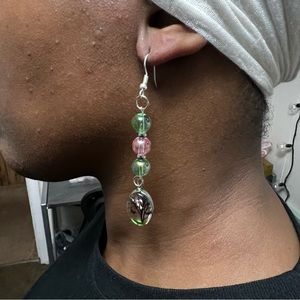 Beautiful handcrafted glass and nickel free dangle earrings